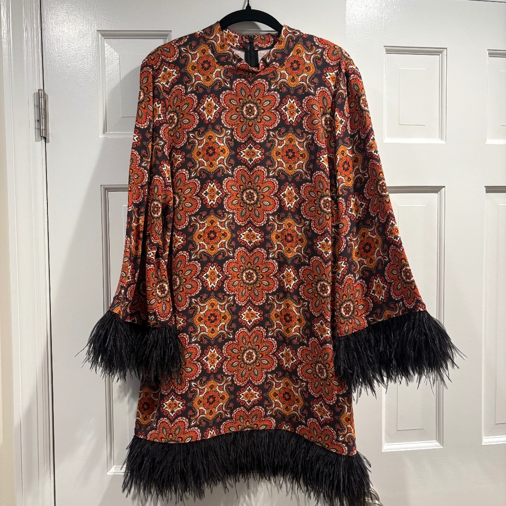 Cara Cara Feather Trim Dress